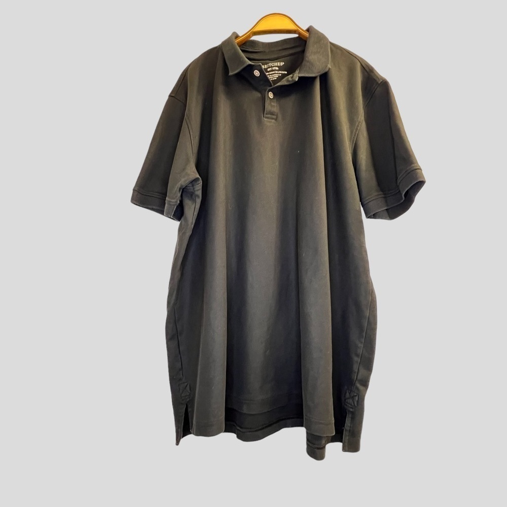 Britches Men's Shirt 2XLT Black Short Sleeves Polo Style